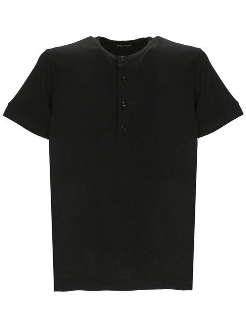 Logo T-shirt with front buttons Tom Ford | JHS004JMT003F23LB999